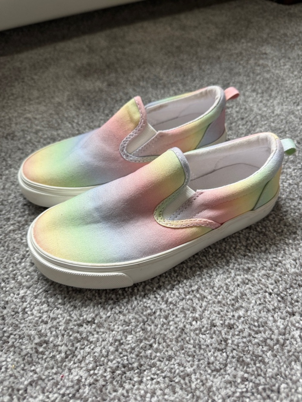 Kids Pastel Rainbow Slip-On Canvas Shoes